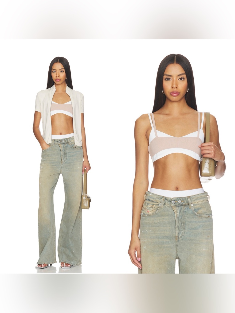 NWT DIESEL Zelda Bralette Top in Beige